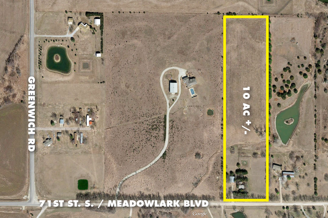 (Derby) ABSOLUTE 10 Acre ± Homesite, 12000 E 71st St S, DERBY, KS 67037 McCurdy Real