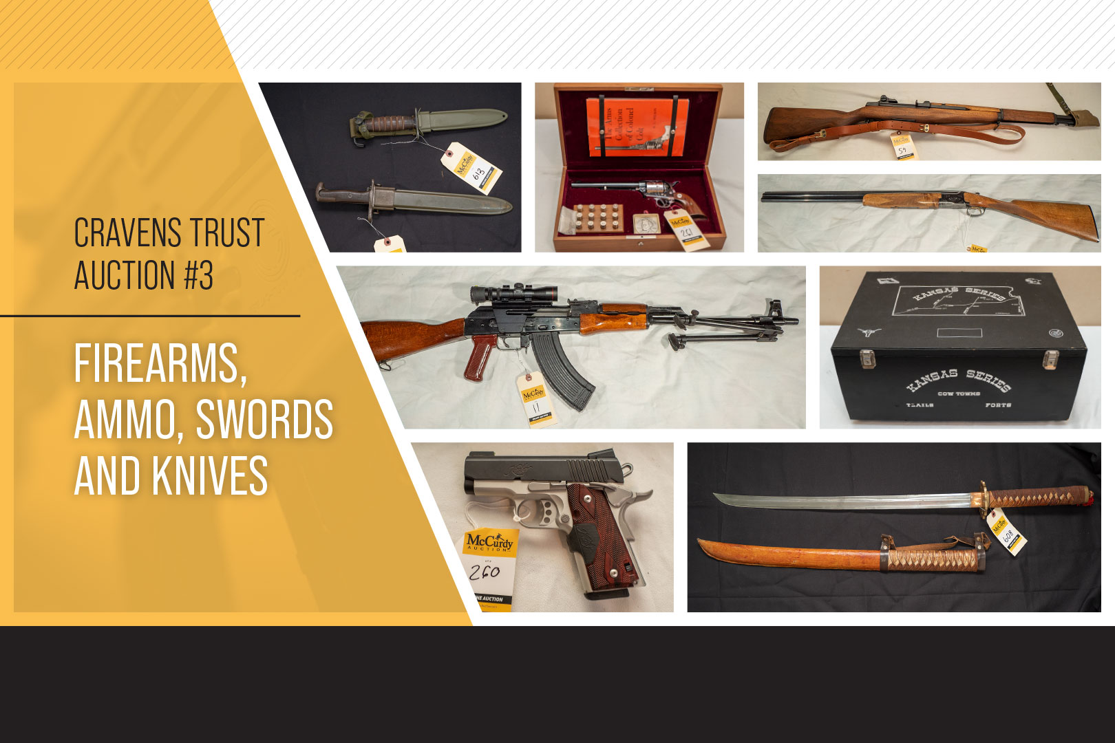 Cravens Trust Auction 3 Firearms, Ammo, Swords And Knives, 7355 W