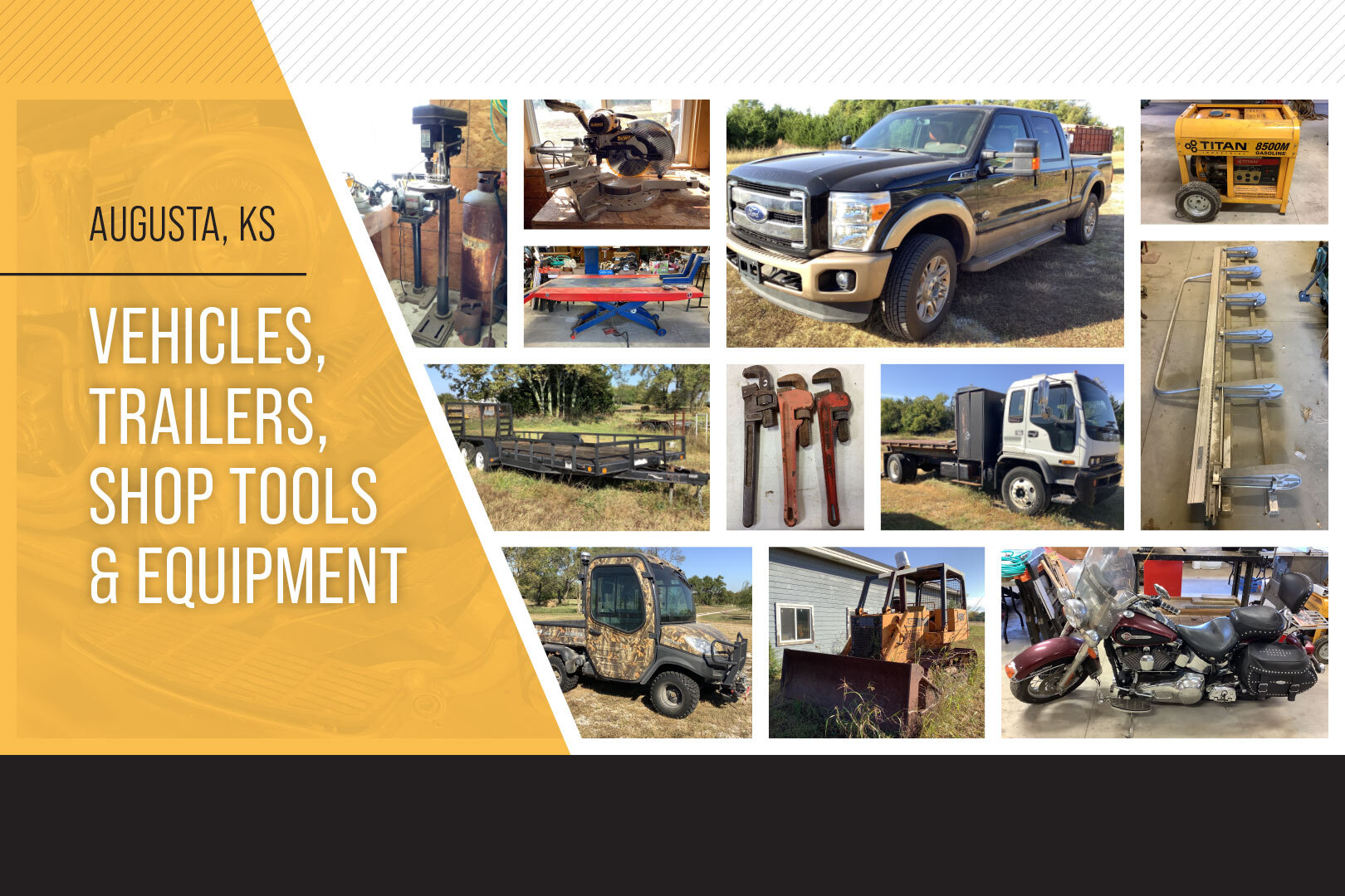 Augusta, KS Vehicles, Trailers, Shop Tools & Equipment, 4197 SW 100th