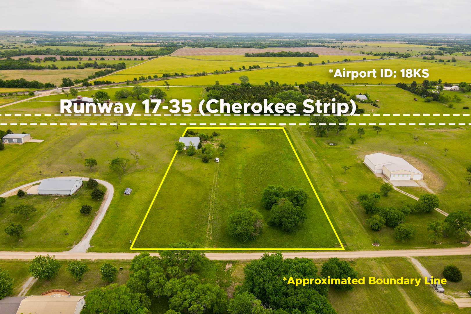 (Udall) ABSOLUTE 4.1 +/ Acre Lot In Cherokee Strip W/Hangar, 8192 Sky