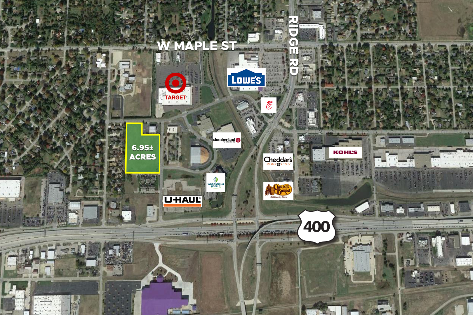 (W) 6.95 +/ Acre Commercial Lot, 6.95 +/ Acres On Holland, Wichita