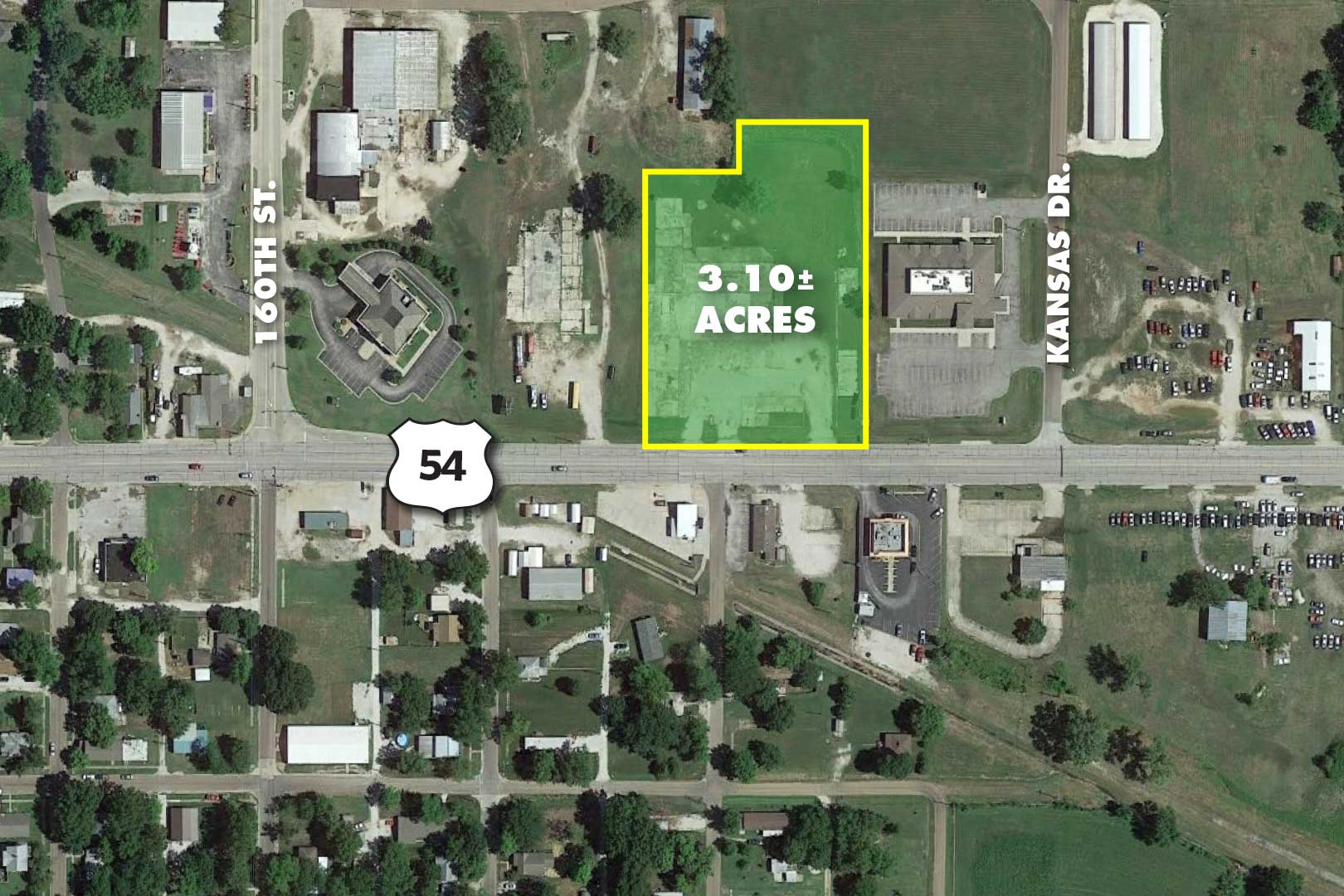 (Iola) 3.10 +/ Acre Commercial Lot, 1406 East St., Iola, KS 66749