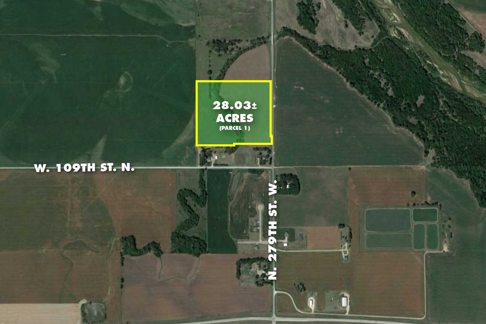 (Sedgwick County) 28.03 +/ Acres (Parcel 1) On Paved County Road, 28.