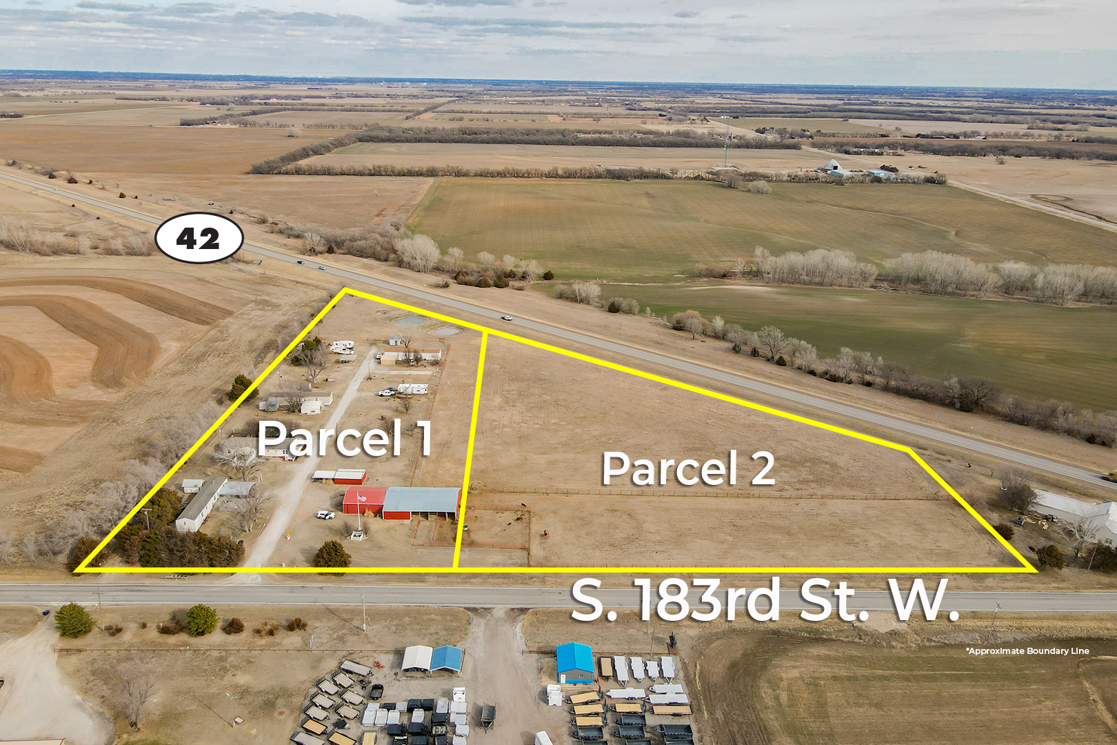 (Viola) 6920 S. 183rd St. & 4.57 +/ Acres Parcels 1 & 2 Together, 6920