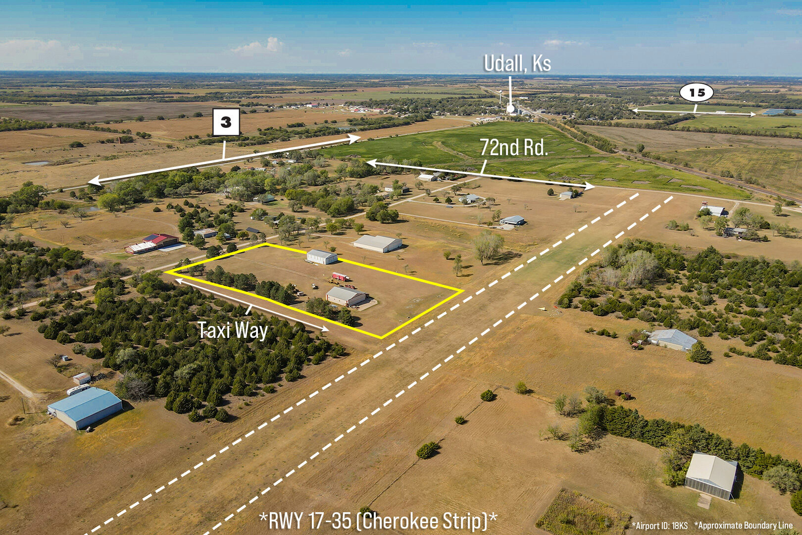 (Udall) ABSOLUTE 2 Hangars On 4.1 +/ Acres In Cherokee Strip, 8344 Sky